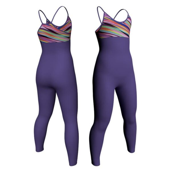 tuta danza bretelle con inserto in lycra fantasy tfa229