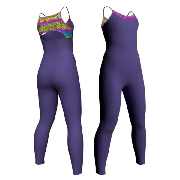 tuta danza bretelle con inserto in lycra stampata tda1291