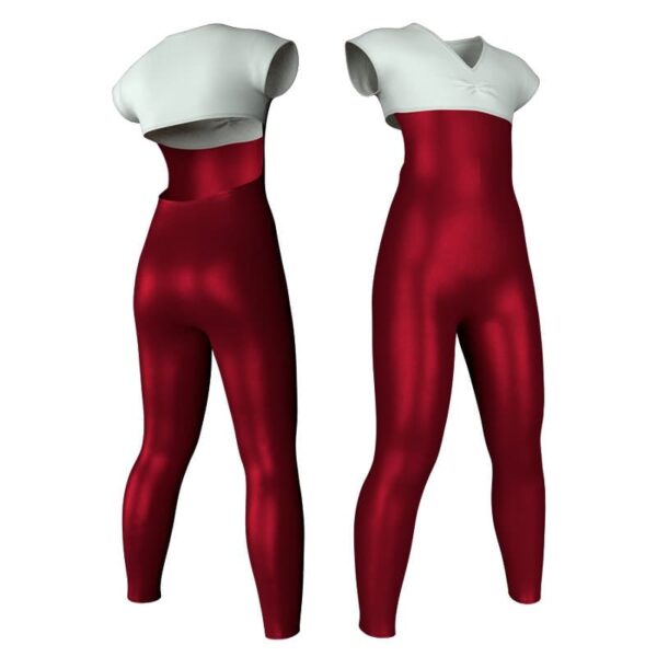 tuta danza in lurex maniche aletta con inserto txl122