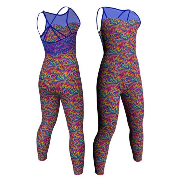 tuta danza in lycra fantasy bretelle con inserto trasparente trasparente tfr234