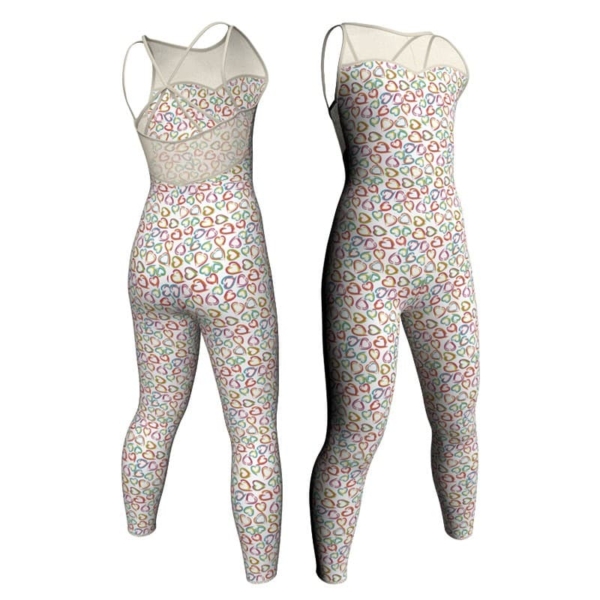 tuta danza in lycra fantasy bretelle con inserto trasparente trasparente tfr2341