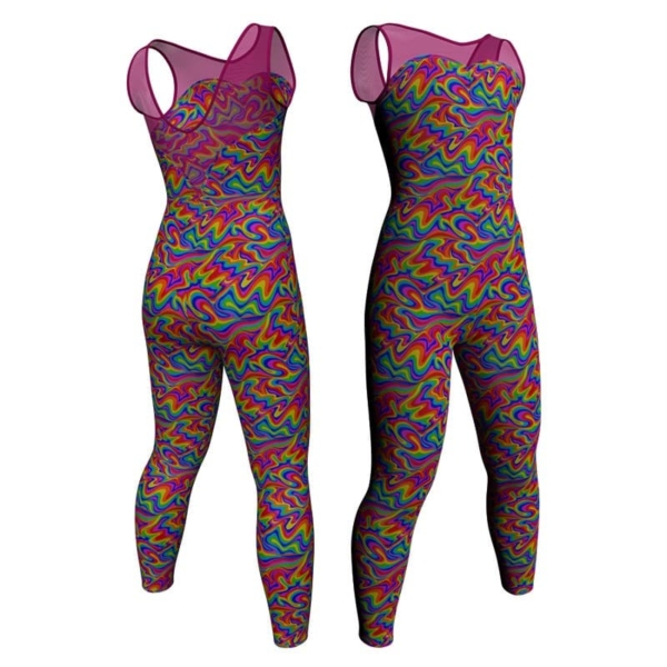 tuta danza in lycra fantasy senza maniche con inserto trasparente trasparente tfr1031