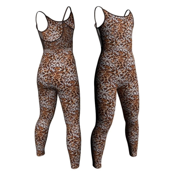 tuta danza in lycra stampata bretelle con inserto trasparente tsb2151