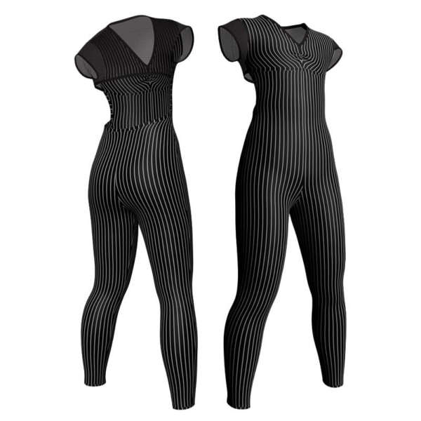 tuta danza in lycra stampata maniche aletta con inserto trasparente tsb122