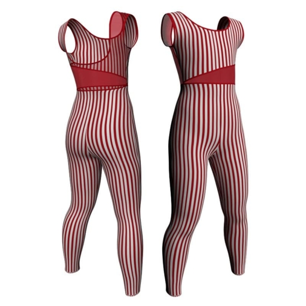 tuta danza in lycra stampata senza maniche con inserto trasparente tsb236