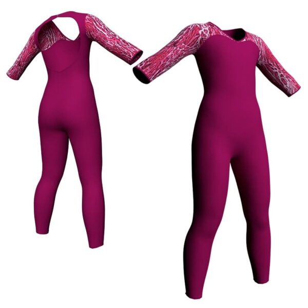 tuta danza maniche 3 4 con inserto in lycra stampata tda126sst