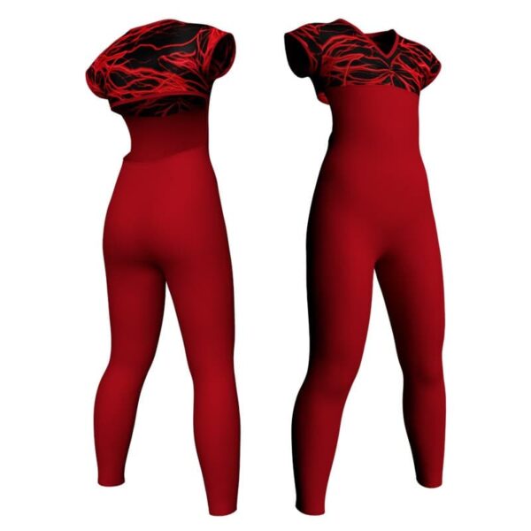 tuta danza maniche aletta con inserto in lycra fantasy tfa1221