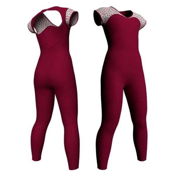 tuta danza maniche aletta con inserto in lycra stampata tda126ss