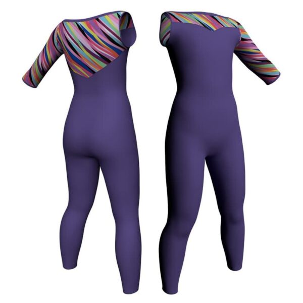 tuta danza monospalla con inserto in lycra fantasy tfa105sst