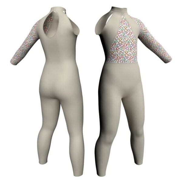 tuta danza monospalla con inserto in lycra fantasy tfa119sst1