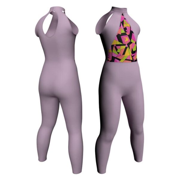 tuta danza senza maniche con inserto in lycra fantasy tfa119ss