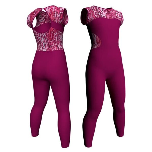 tuta danza senza maniche con inserto in lycra stampata tda110ss1