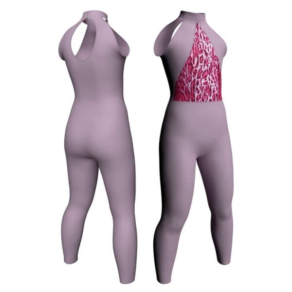 tuta danza senza maniche con inserto in lycra stampata tda119ss1