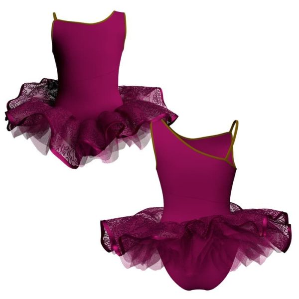 tutu ballerina bretelle con inserto e copritulle tun226