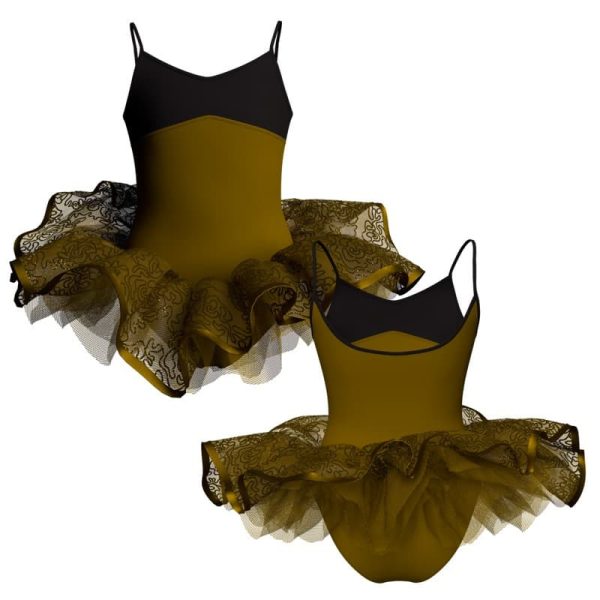 tutu ballerina bretelle con inserto e copritulle tun404