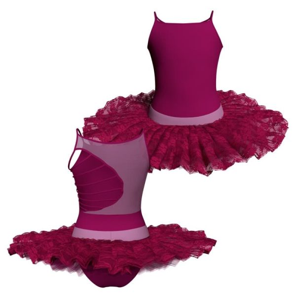 tutu ballerina bretelle con inserto in rete o pizzo tub109