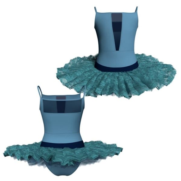 tutu ballerina bretelle con inserto in rete o pizzo tub11745