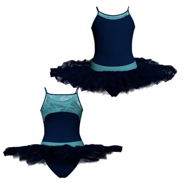 tutu ballerina bretelle con inserto in rete o pizzo tub129