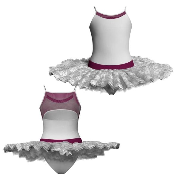 tutu ballerina bretelle con inserto in rete o pizzo tub12945