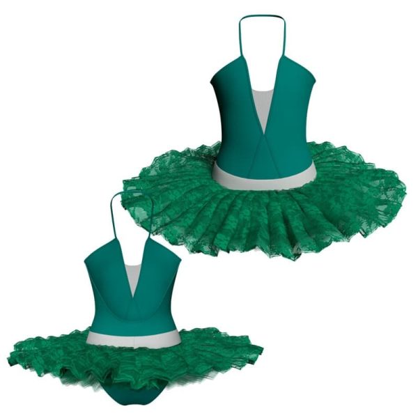 tutu ballerina bretelle con inserto in rete o pizzo tub202445