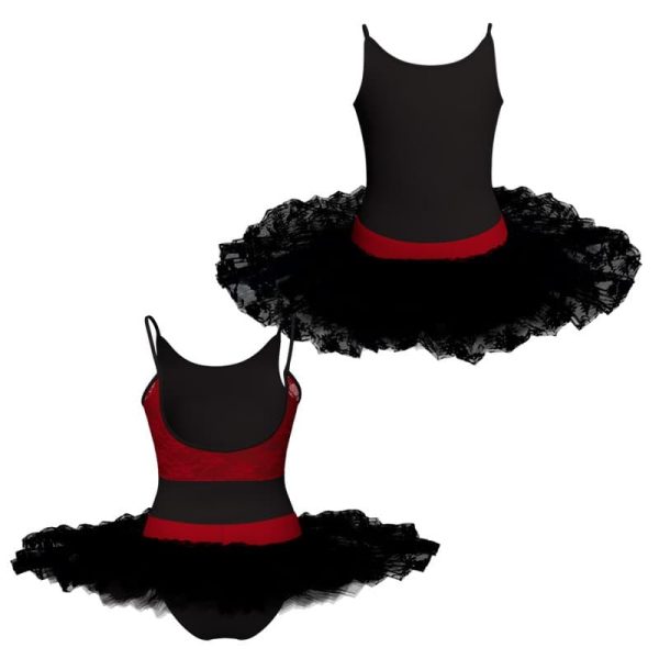 tutu ballerina bretelle con inserto in rete o pizzo tub215456