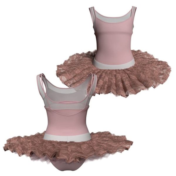 tutu ballerina bretelle con inserto in rete o pizzo tub218