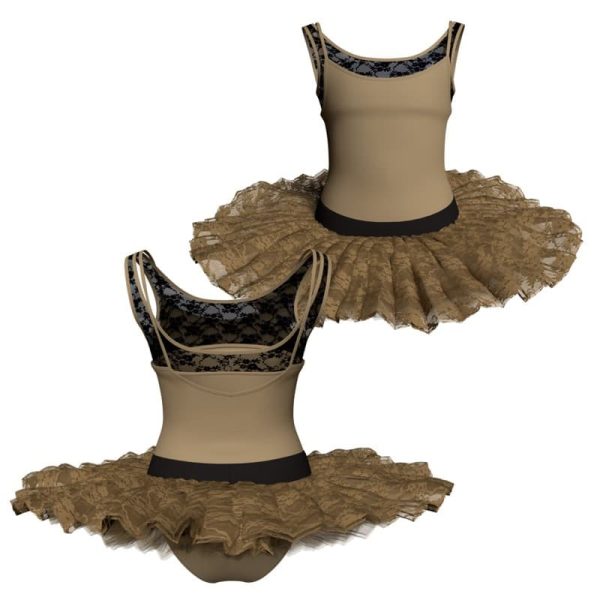 tutu ballerina bretelle con inserto in rete o pizzo tub218567