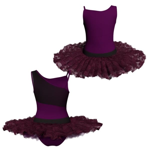 tutu ballerina bretelle con inserto in rete o pizzo tub226