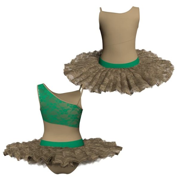 tutu ballerina bretelle con inserto in rete o pizzo tub22656