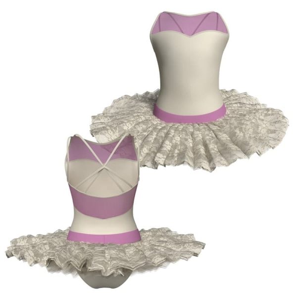 tutu ballerina bretelle con inserto in rete o pizzo tub23445