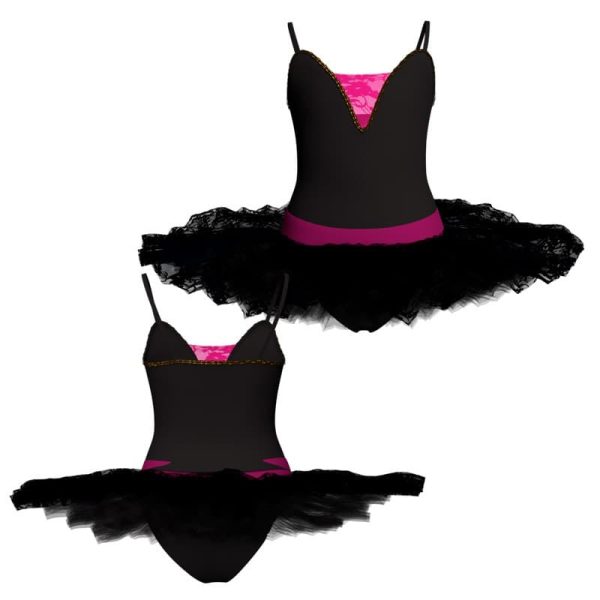 tutu ballerina bretelle con inserto in rete o pizzo tub2526