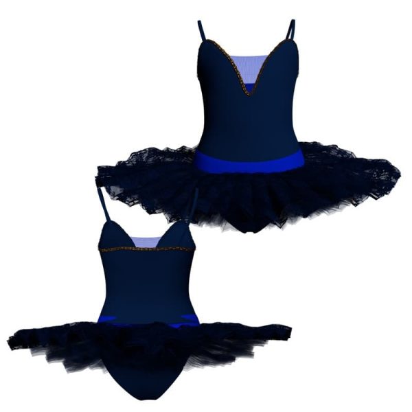 tutu ballerina bretelle con inserto in rete o pizzo tub252656