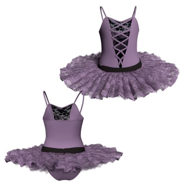 tutu ballerina bretelle con inserto in rete o pizzo tub2527