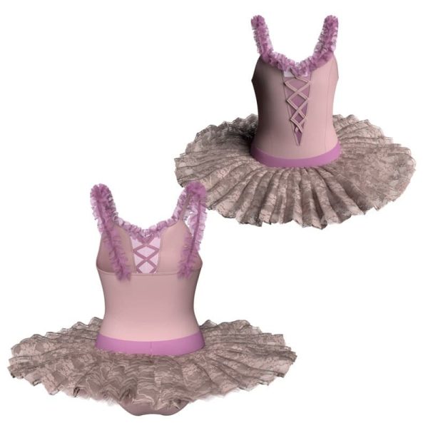 tutu ballerina bretelle con inserto in rete o pizzo tub25291