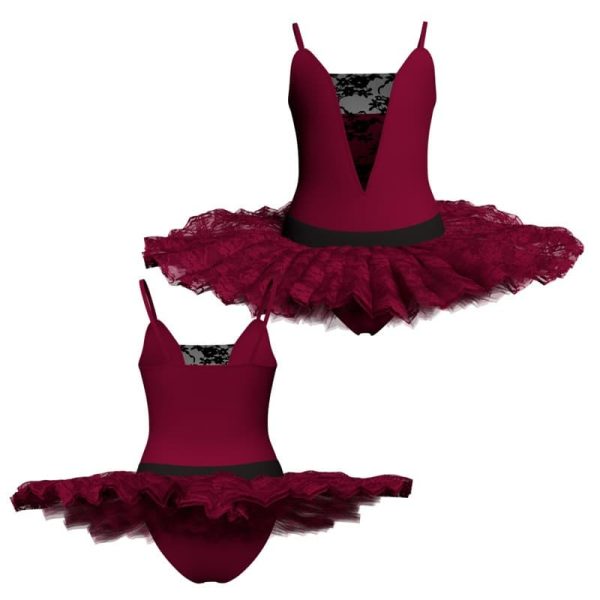 tutu ballerina bretelle con inserto in rete o pizzo tub2618