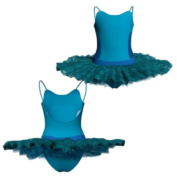 tutu ballerina bretelle con inserto in rete o pizzo tub2629