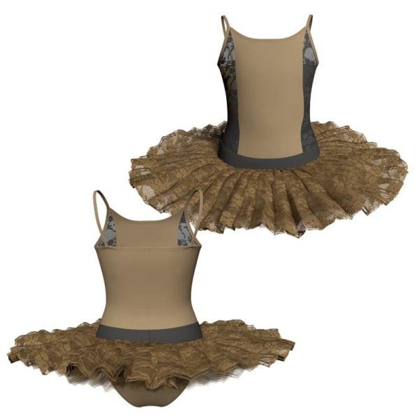 tutu ballerina bretelle con inserto in rete o pizzo tub400t45