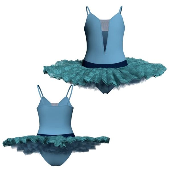 tutu ballerina bretelle con inserto in rete o pizzo tub40w56