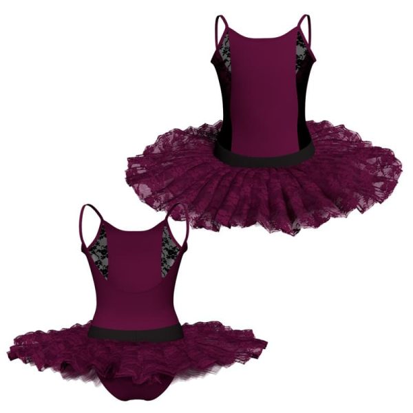 tutu ballerina bretelle con inserto in rete o pizzo tub418t56