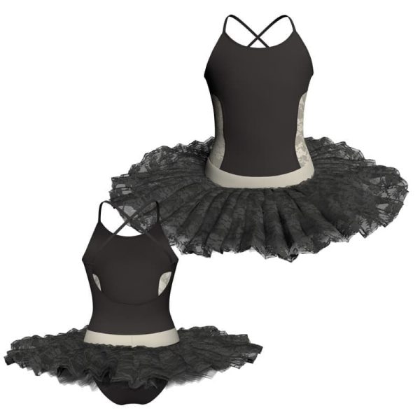 tutu ballerina bretelle con inserto in rete o pizzo tub429