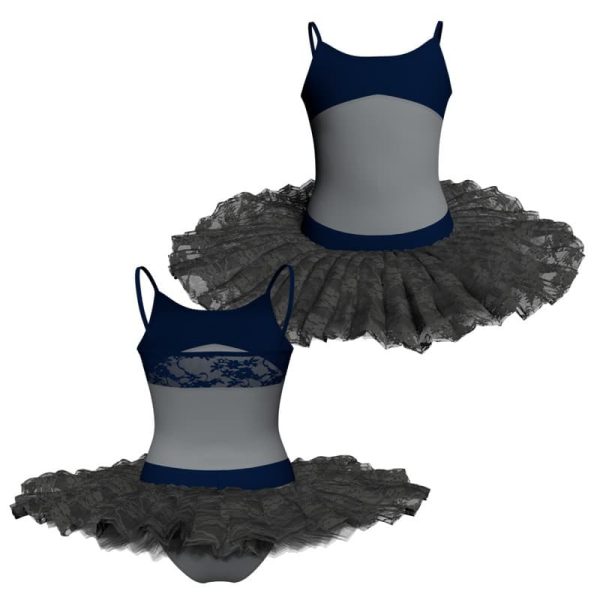 tutu ballerina bretelle con inserto in rete o pizzo tubb300556