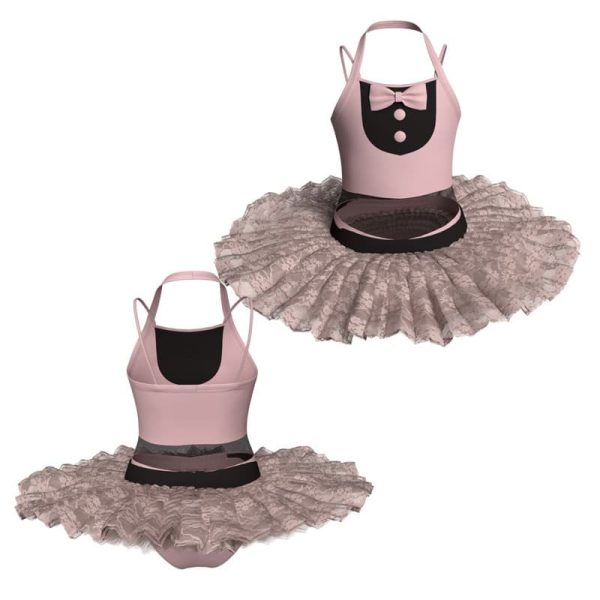 tutu ballerina bretelle con inserto in rete o pizzo tubm1003