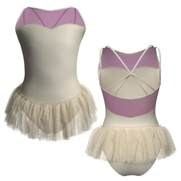 tutu ballerina in belen pro bretelle con inserto in rete o pizzo yuy234