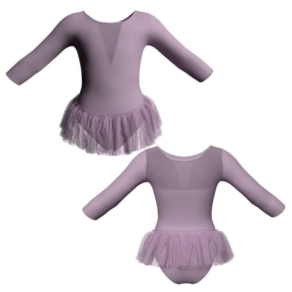 tutu ballerina in belen pro maniche 3 4 con inserto in rete o pizzo yuy1161