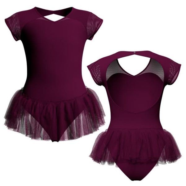 tutu ballerina in belen pro maniche aletta con inserto in rete o pizzo yuy126ss