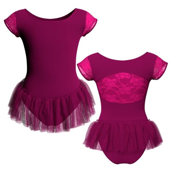 tutu ballerina in belen pro maniche aletta con inserto in rete o pizzo yuy211t1