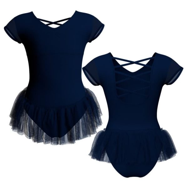 tutu ballerina in belen pro maniche aletta con inserto in rete o pizzo yuy3008t1