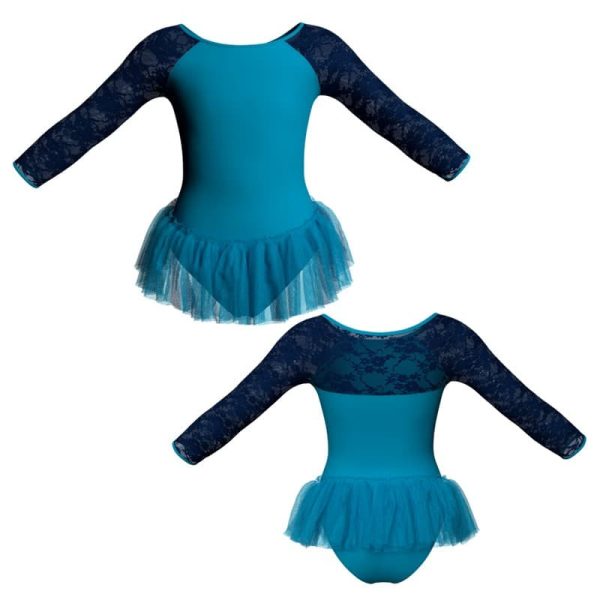 tutu ballerina in belen pro maniche lunghe con inserto in rete o pizzo yuy205