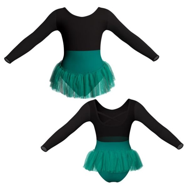 tutu ballerina in belen pro maniche lunghe con inserto in rete o pizzo yuy228