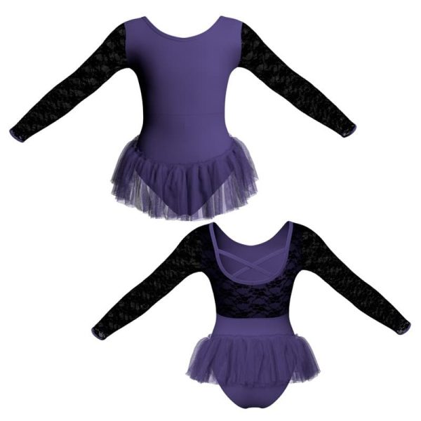 tutu ballerina in belen pro maniche lunghe con inserto in rete o pizzo yuy2281